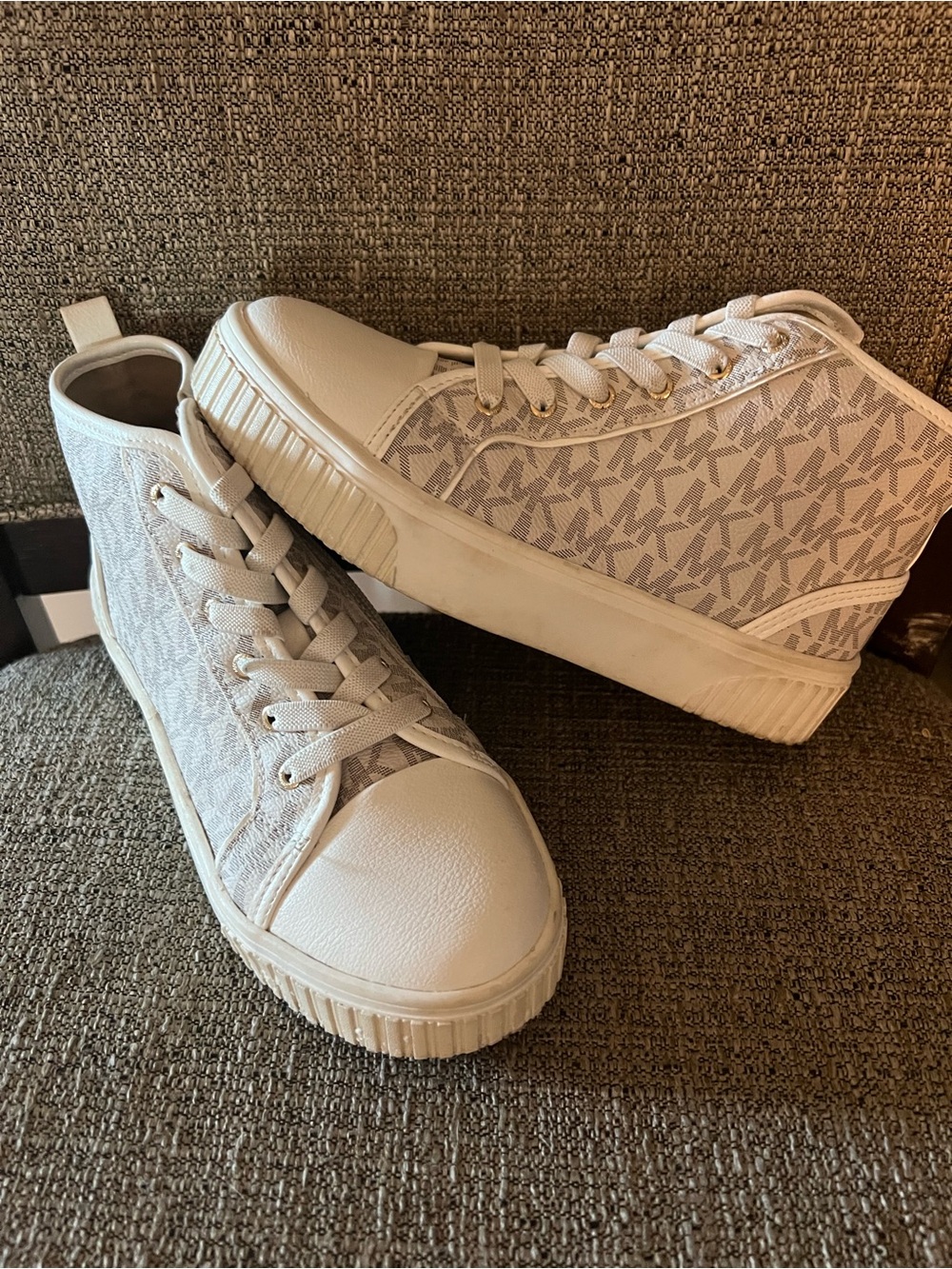 Michael Kors Off-White MK Monogram High-Top Sneakers
